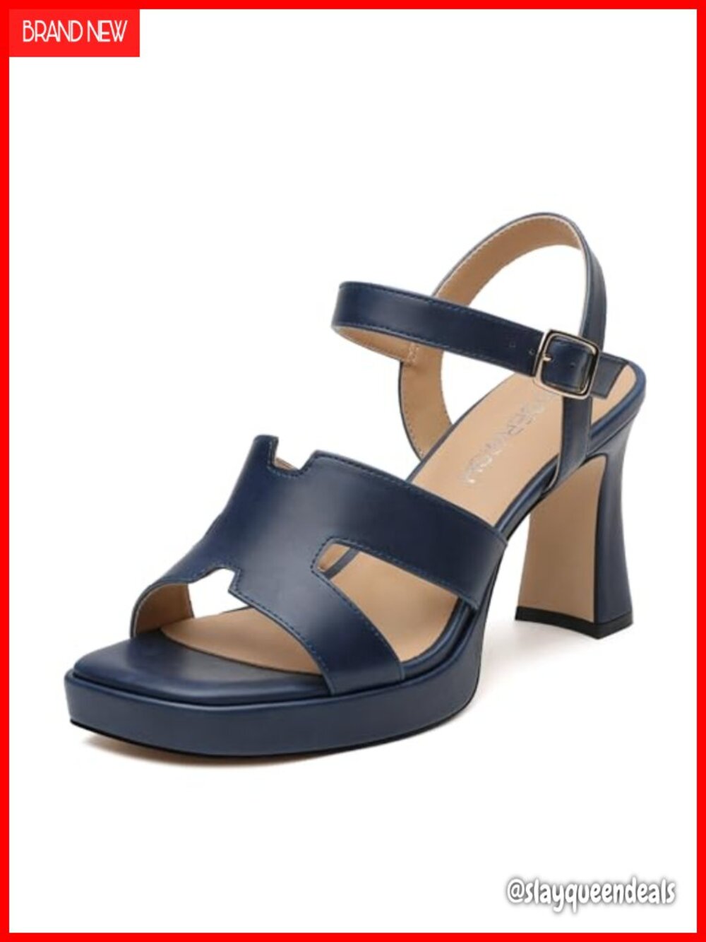 ROSERWISH Women's Chunky High Heel Sandals Platform Square Open Toe Dress